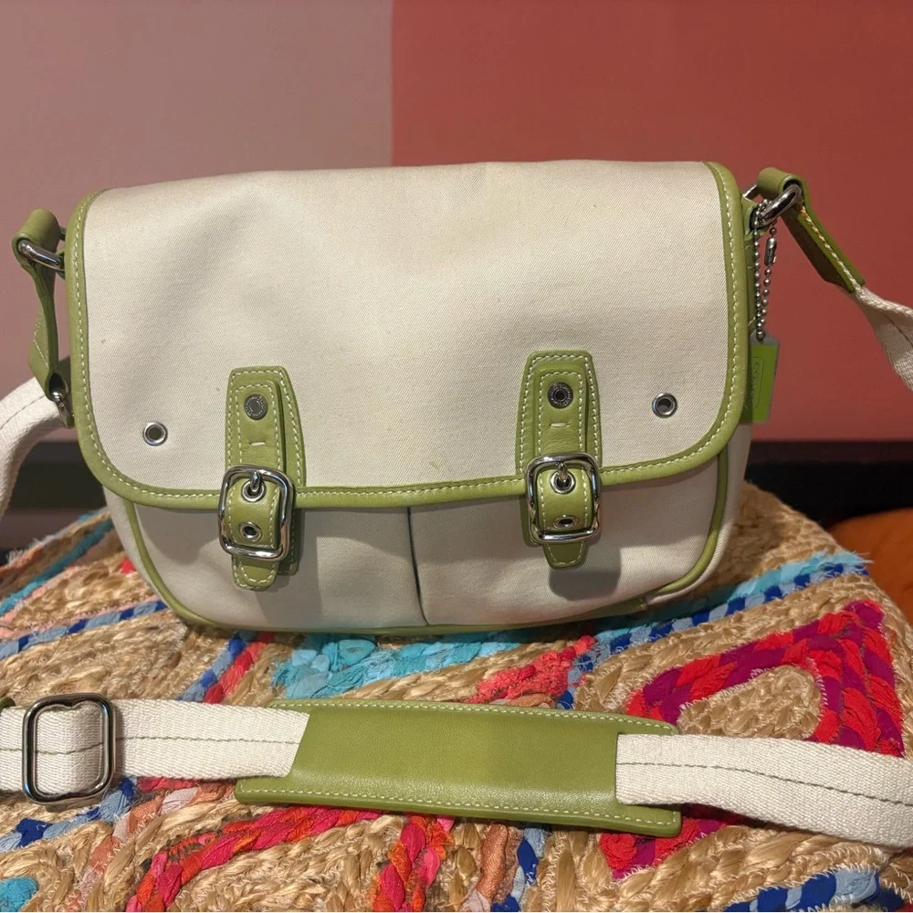 Coach vintage twill crossbody bag - Picture 1 of 9